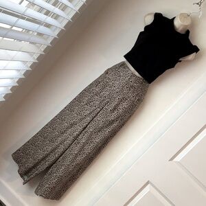 American Eagle Outfitters Brown Leopard Wide-Leg Pants